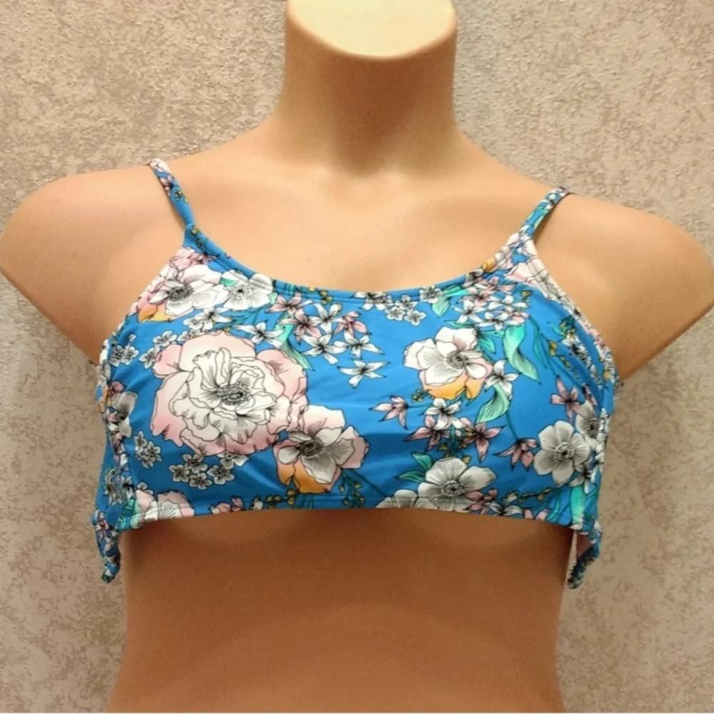 Xhilaration Blue Floral Bikini Bottom